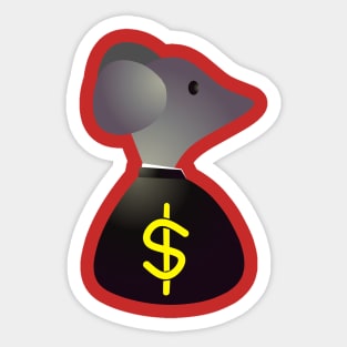 MR MOUSE IN MONEY TASK Sticker